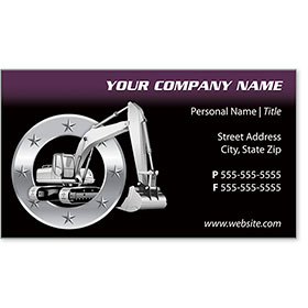 Full-Color Construction Business Cards - Excavator 2