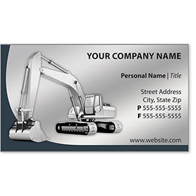 Full-Color Construction Business Cards - Excavator 3
