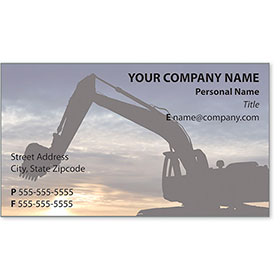 Full-Color Construction Business Cards - Excavator 4