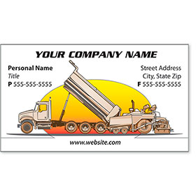 Full-Color Construction Business Cards - Paving 1