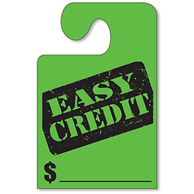 Easy Credit Mirror Tags with Hook - Fluorescent Green
