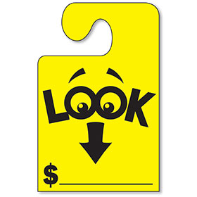 Look at the Price Mirror Tags with Hook - Fluorescent Yellow