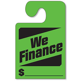 We Finance Mirror Tags with Hook - Fluorescent Green
