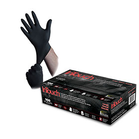 InTouch® Black Nitrile Exam Gloves