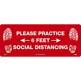 Please Practice Social Distancing Floor Sign