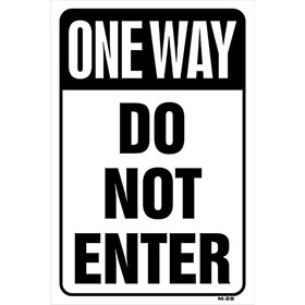 One Way Do Not Enter Vertical Plastic Sign 18 x 12 in