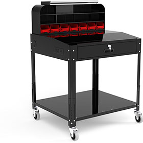 Shop Desk with Pigeonhole Bin Unit