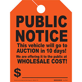 Fluorescent Mirror Tags-Public Notice 8.5" x 11.5" (50)