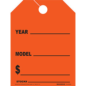 Fluorescent Mirror Tags-Year Model $ 8.5" x 11.5" (50)