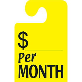 Wide Hook Mirror Tags-Per Month 8.5" x 11.5" (50)