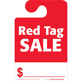 Wide Hook Mirror Tags-Red Tag Sale 8.5" x 11.5" (50)