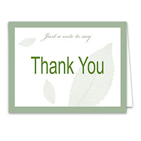 Thank You Blank Greeting Card 4 1/2" x 5 1/2" (50)