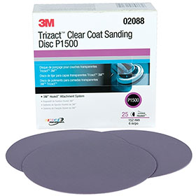 3M™ Trizact Hookit™ Clear Coat 6" Sanding Discs P1500 02088