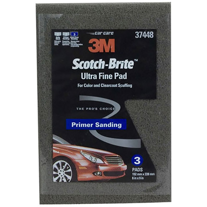 3M™ Scotch-Brite Ultra Fine Hand Pad Gray, 6" x 9", 3 pads/pack 37448
