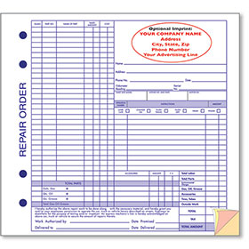 Custom Imprinted Repair Order Form