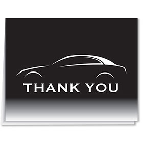 Auto Dealer Thank You Cards - Black & White Car