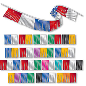 Multi-Colored Combo / Solid Metallic Fringe Pennant