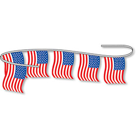Plastic American Flag Pennant