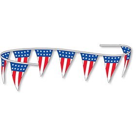 American Flag V-Shaped Plastic Pennant