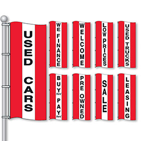 Bright Red, White & Red Drape Flags