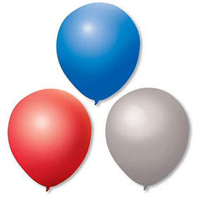 17" Red, Silver & Blue Premium Outdoor Balloons