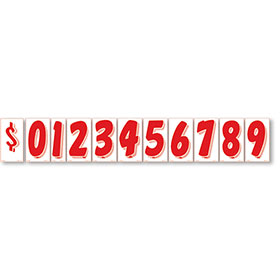 7.5" Peel & Stick Windshield Number Kit - Red & White