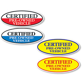 Oval Certified Pre-Owned Vehicle Stickers