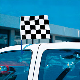 Economy Checkered Race Clip-On Flag Kit