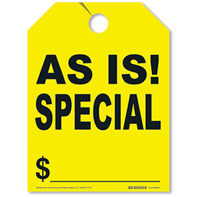 As-Is Special Rear View Mirror Tags - Fluorescent Yellow