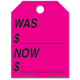 Was/Now Rear View Mirror Tags - Fluorescent Pink