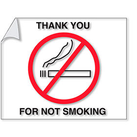 Thank You for Not Smoking Static Clings
