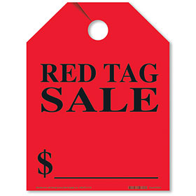 Red Tag Sale Bright Rear View Mirror Tags