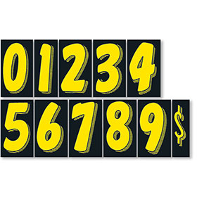 7.5 Windshield Pricing Numbers Kit - Black & Yellow