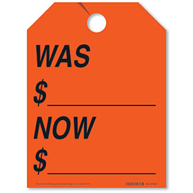 Was/Now Rear View Mirror Tags - Fluorescent Red