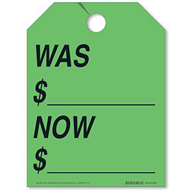 Was/Now Rear View Mirror Tags - Fluorescent Green