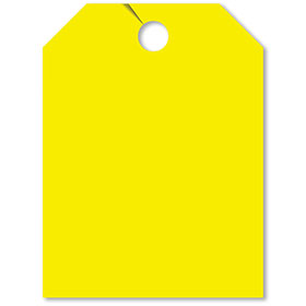Blank Rear View Mirror Tags - Fluorescent Yellow