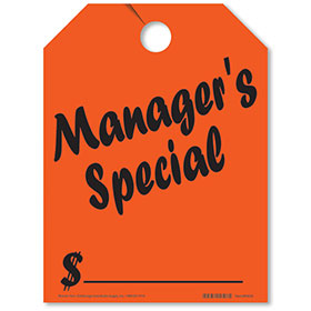 Manager's Special Mirror Hang Tags - Fluorescent Red