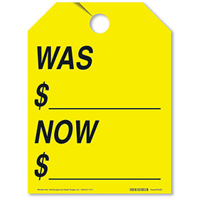 Was/Now Rear View Mirror Tags - Fluorescent Yellow