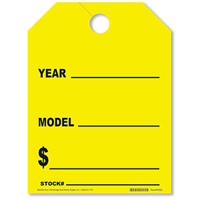 Car Year-Model Mirror Hang Tags - Fluorescent Yellow