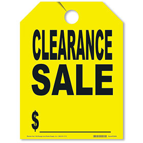 Clearance Sale Mirror Hang Tags - Fluorescent Yellow
