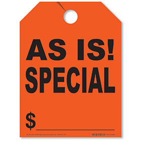As-Is Special Rear View Mirror Tags - Fluorescent Red