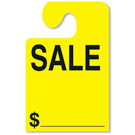SALE Mirror Tags with Hook - Fluorescent Yellow