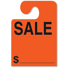 SALE Mirror Tags with Hook - Fluorescent Red