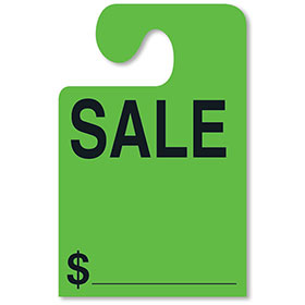 SALE Mirror Tags with Hook - Fluorescent Green