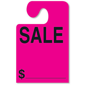 SALE Mirror Tags with Hook - Fluorescent Pink