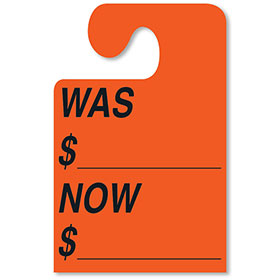 WAS-NOW Mirror Tags with Hook - Fluorescent Red