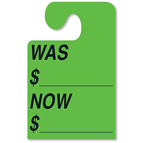 WAS-NOW Mirror Tags with Hook - Fluorescent Green