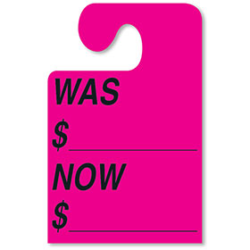 WAS-NOW Mirror Tags with Hook - Fluorescent Pink