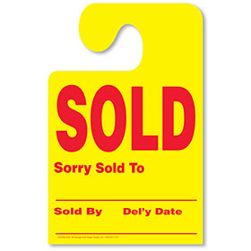 SOLD Mirror Tags with Hook - Fluorescent Yellow