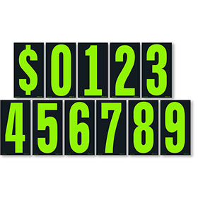 5.5" Windshield Pricing Numbers Kit - Chartreuse & Black